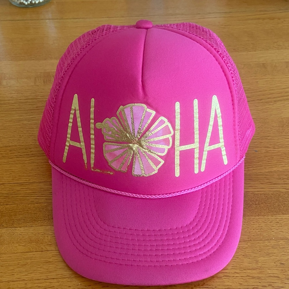 Pink Aloha Trucker Hat NWOT